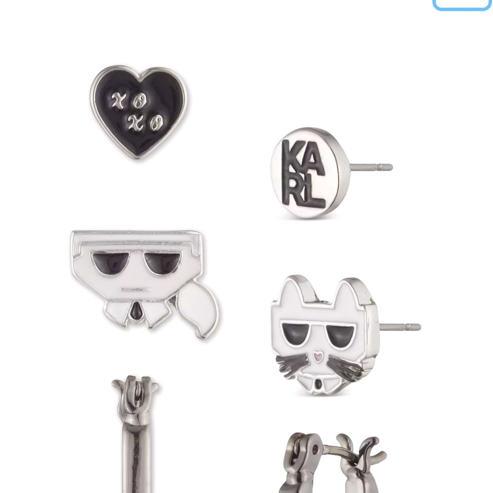 Karl lagerfield earrings set of 3 new